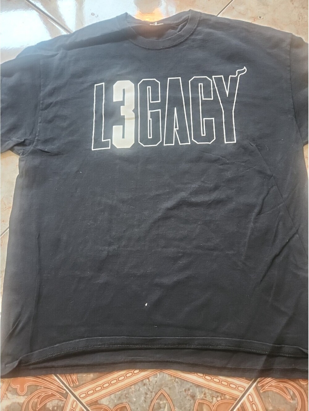 Miami Heat Dwyane Wade L3GACY Final Home Game T-Shirt SGA Black • Size Large